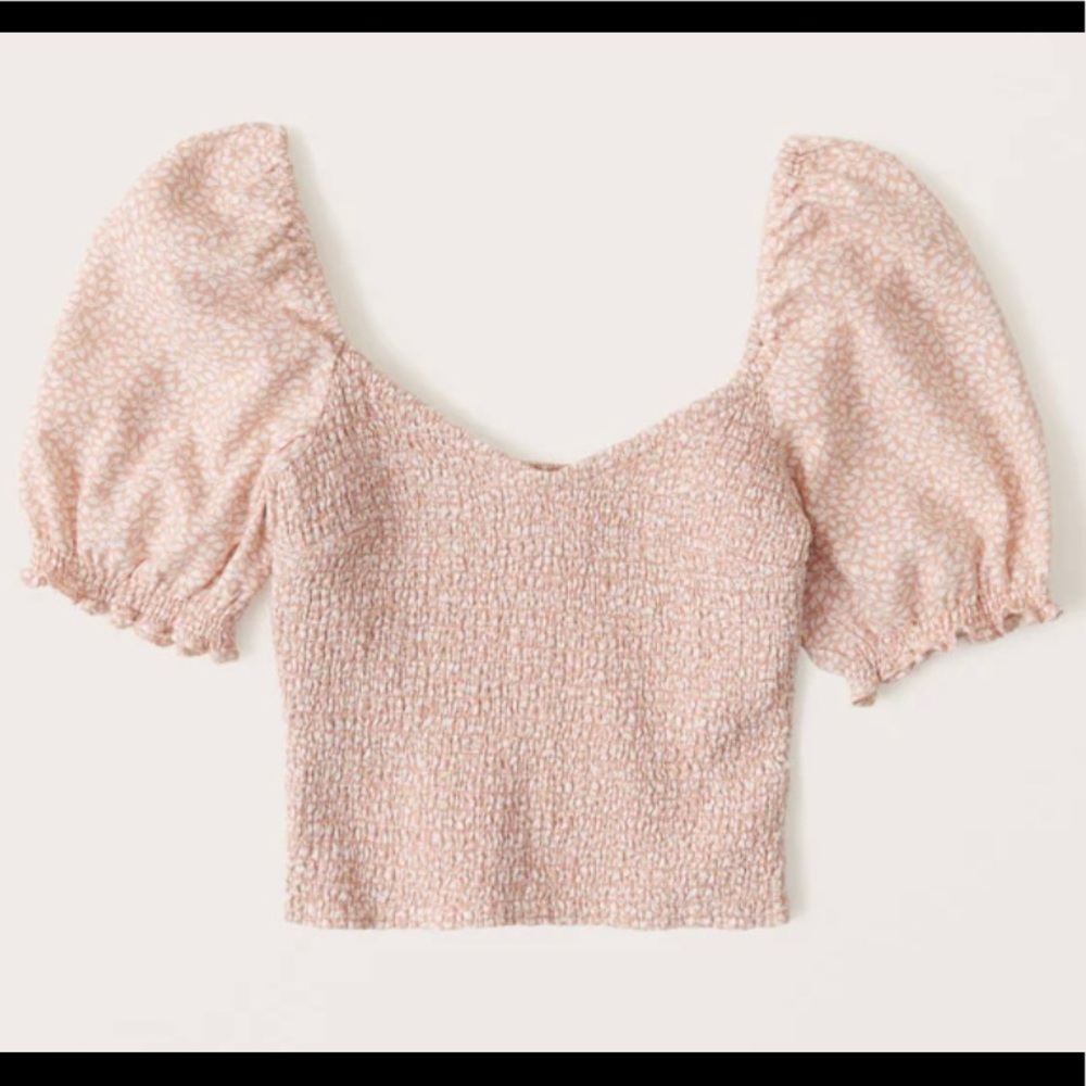 Abercrombie crop puff sleeve top NWOT